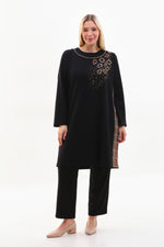 DL 221A Beaded Dtld Tunic Black