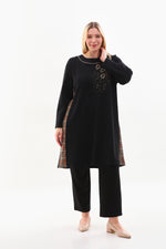 DL 221A Beaded Dtld Tunic Black