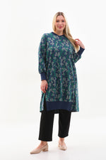 DL 210 Printed Tunic Navy Blue