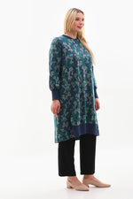 DL 210 Printed Tunic Navy Blue