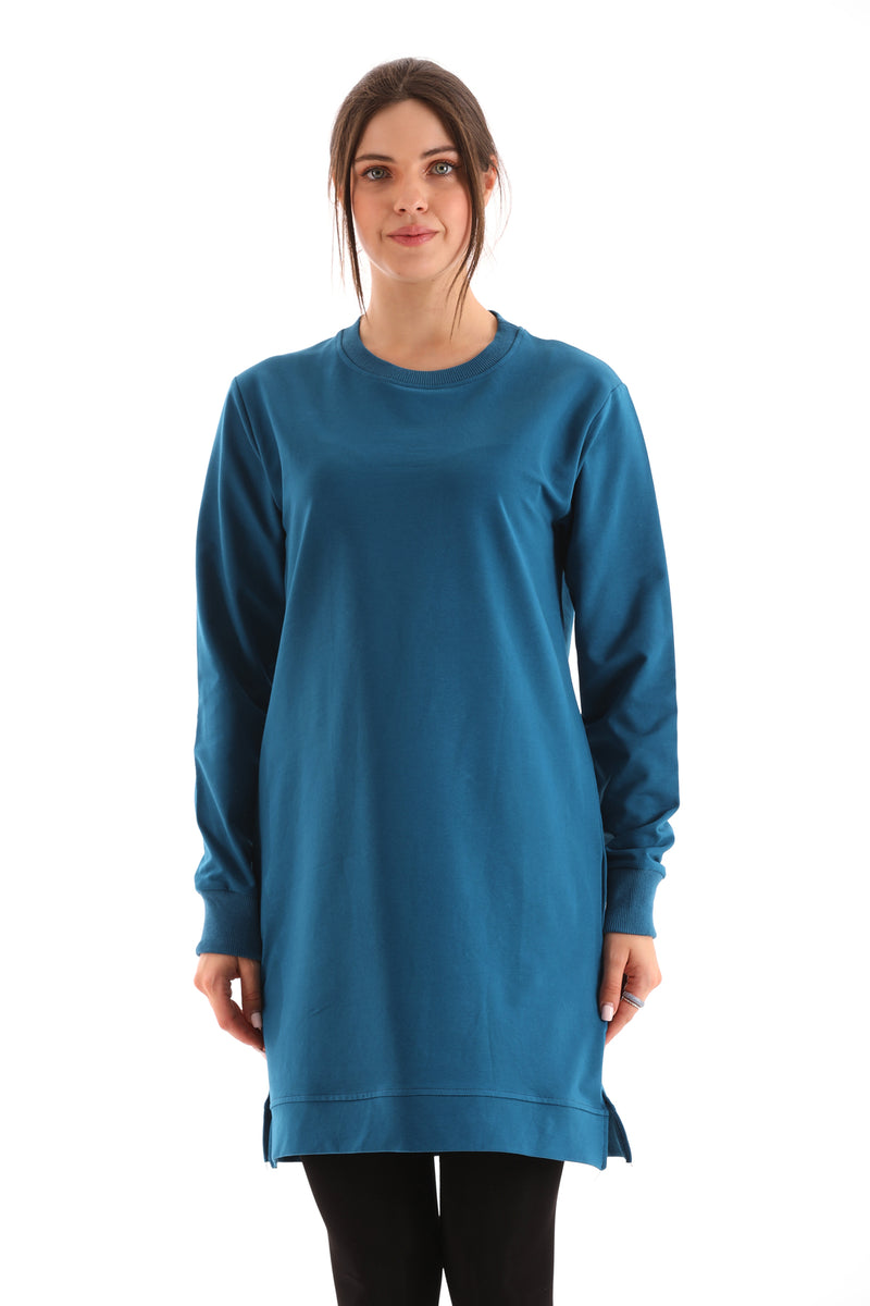 JMN Basic Cotton Tunic Petrol Blue