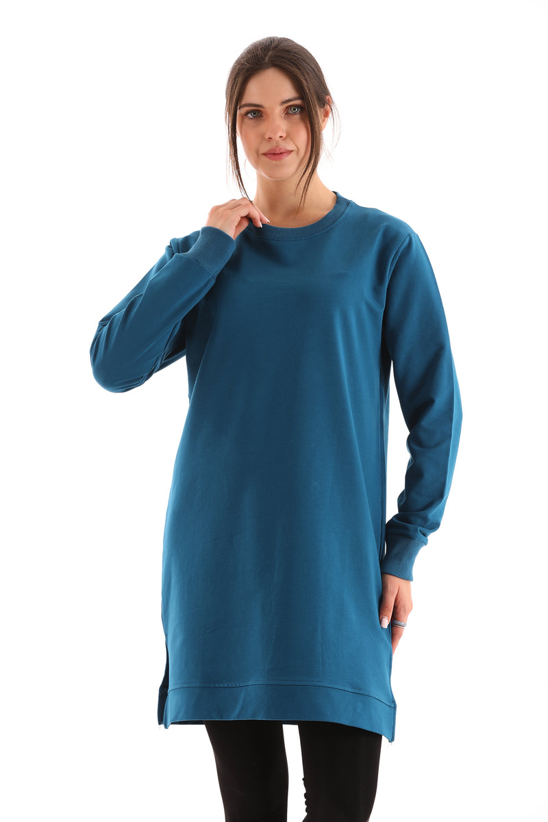 JMN Basic Cotton Tunic Petrol Blue