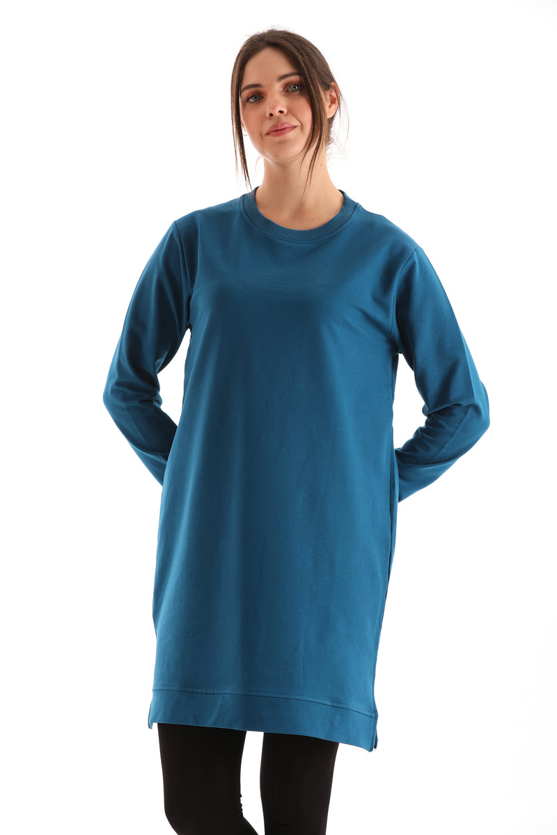 JMN Basic Cotton Tunic Petrol Blue