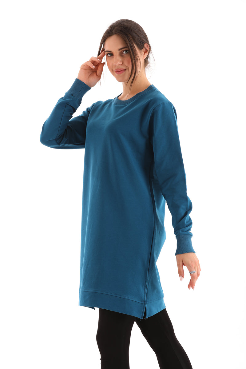 JMN Basic Cotton Tunic Petrol Blue