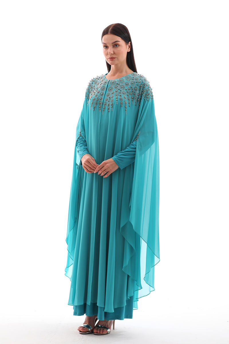 SMS Dubai Abaya Turquoise