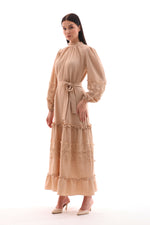 A&M Lace Detailed Dress Beige