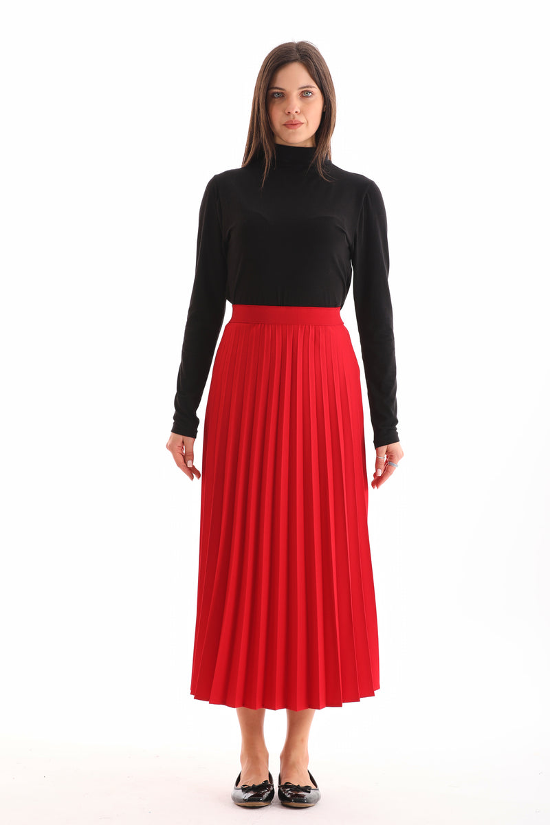 NLW Pleated Skirt Red