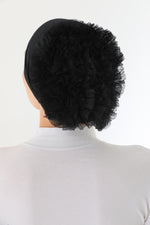 Cotton Seamless Bun Bonnet Black