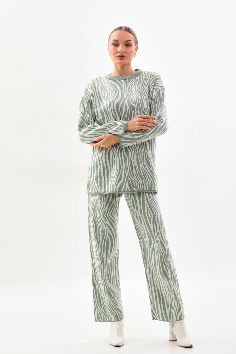 WS Zebra Knitted Set Mint