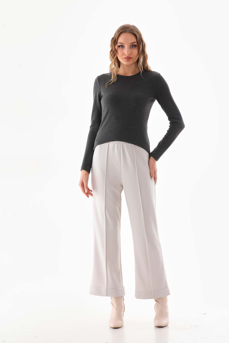 SZ Ribbed Oysho Double Pants Stone