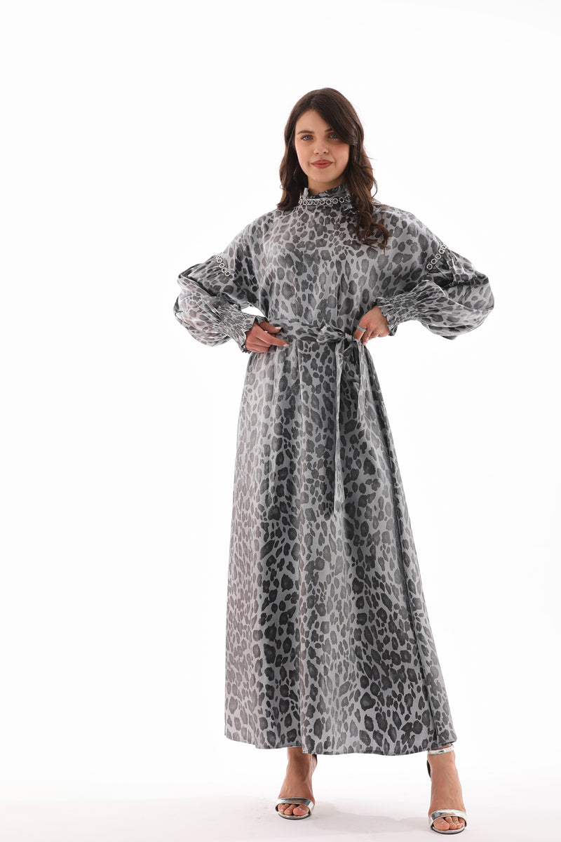 ETC Leopard Dress Gray