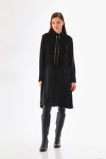 D&T Silk and Knitted Tunic Black