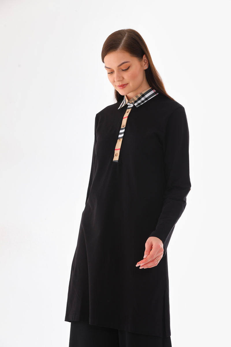 A&M Chequered Tunic Black