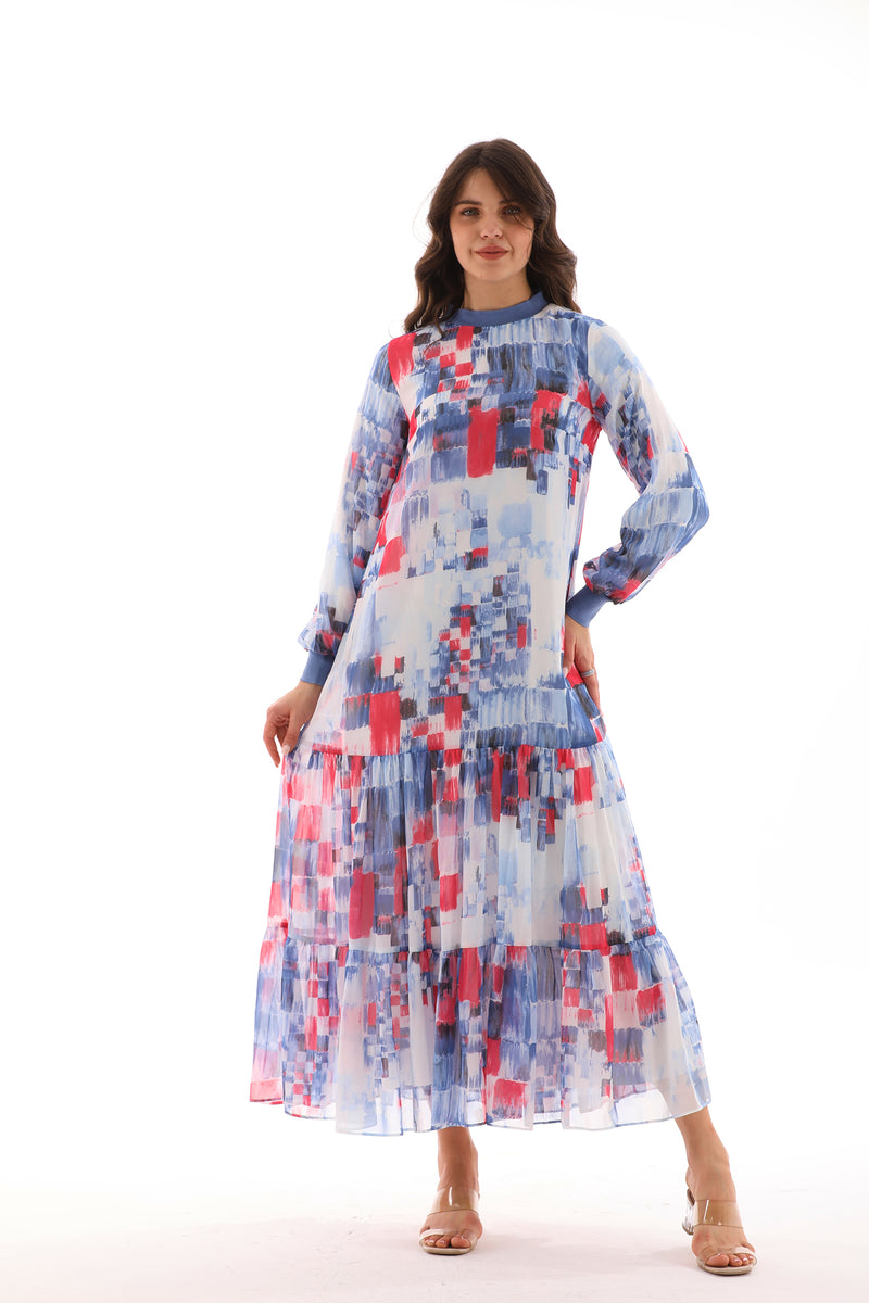 PN Printed Dress Blue