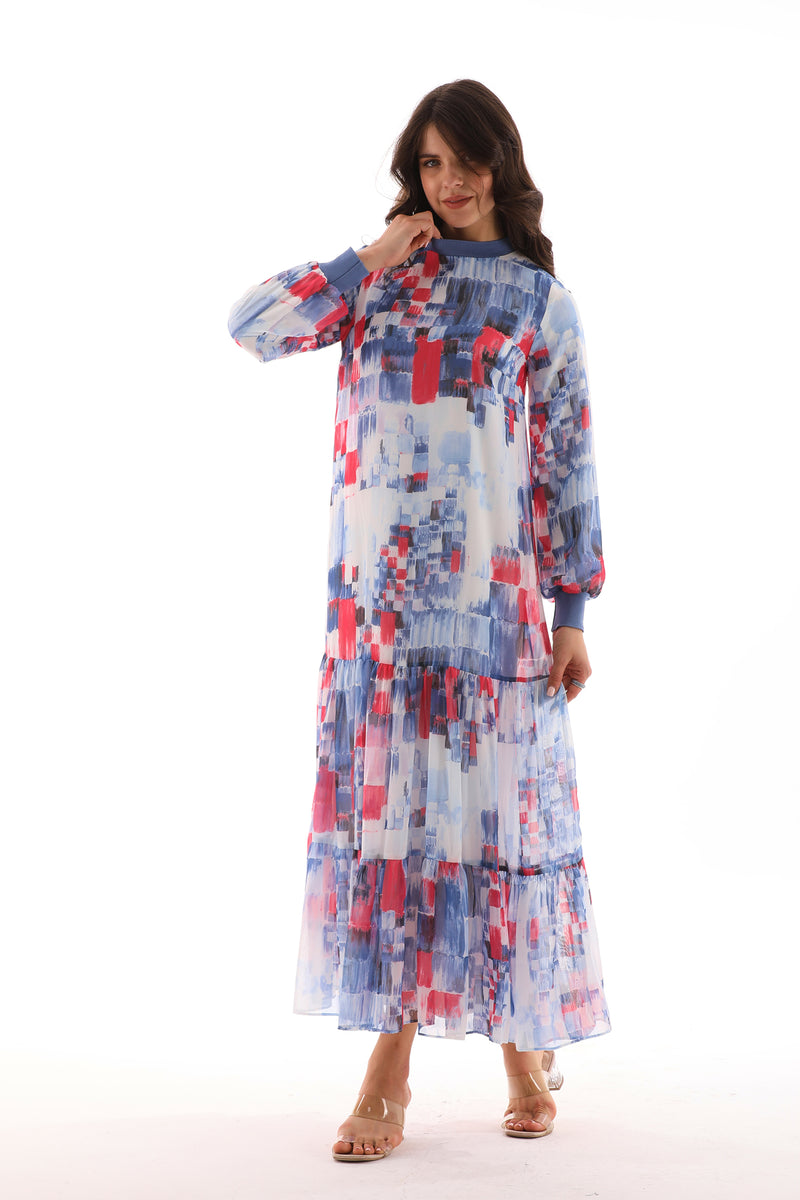 PN Printed Dress Blue