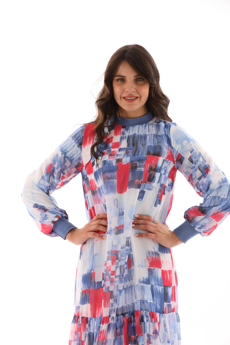 PN Printed Dress Blue
