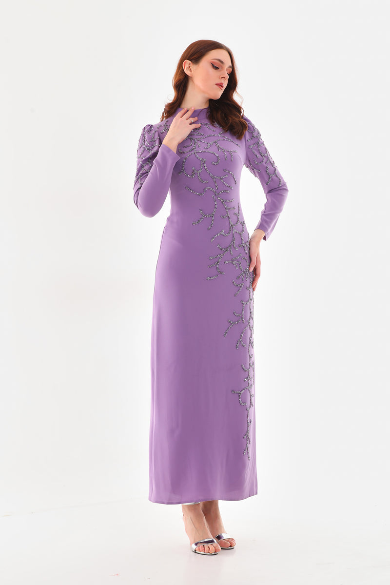 T&Y Didem Regular Size Dress Lilac
