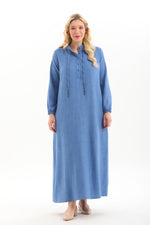 MSB Crew Neck String Dress Blue