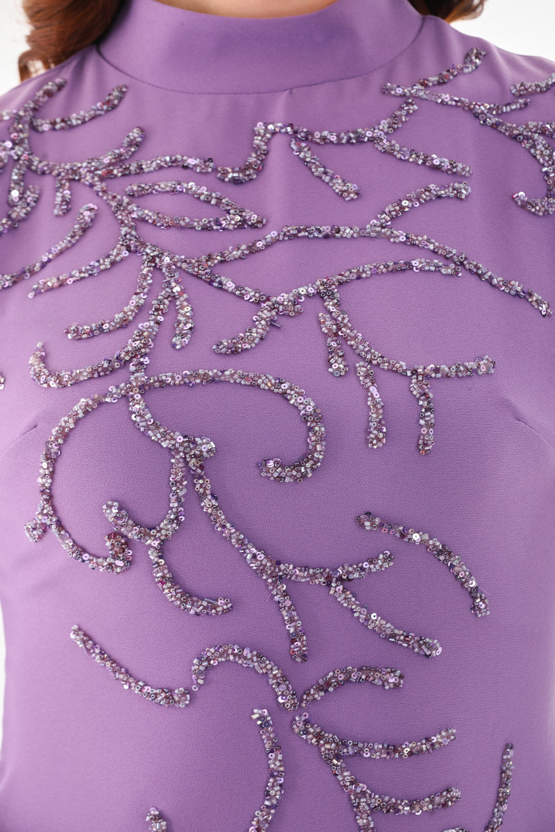 T&Y Didem Regular Size Dress Lilac