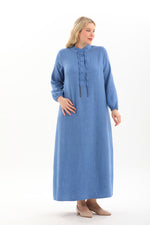 MSB Crew Neck String Dress Blue