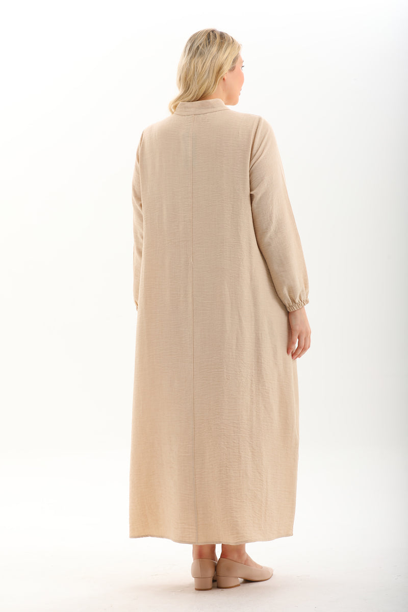 MSB Crew Neck String Dress Cream