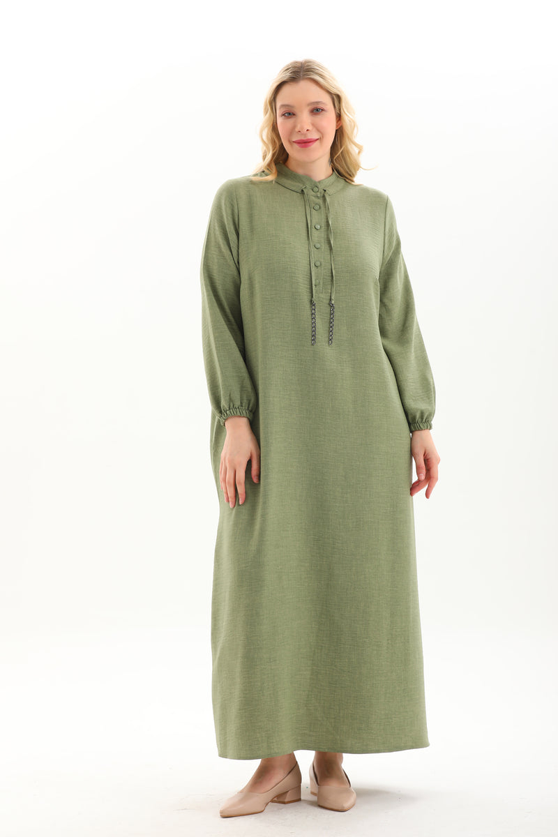 MSB Crew Neck String Dress Almond Green