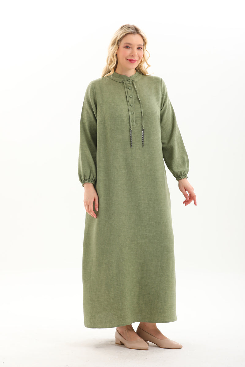 MSB Crew Neck String Dress Almond Green