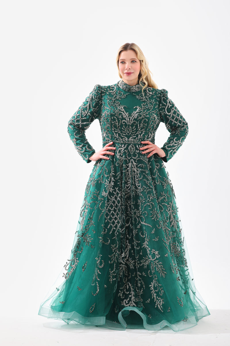 BLY Bella Plus Size Gown Emerald