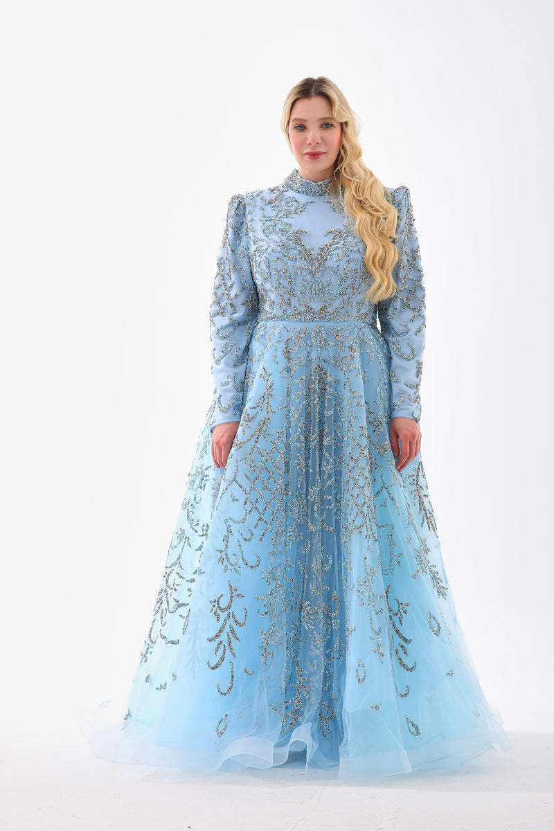 BLY Bella Plus Size Gown Baby Blue