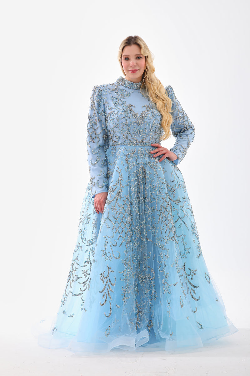 BLY Bella Plus Size Gown Baby Blue