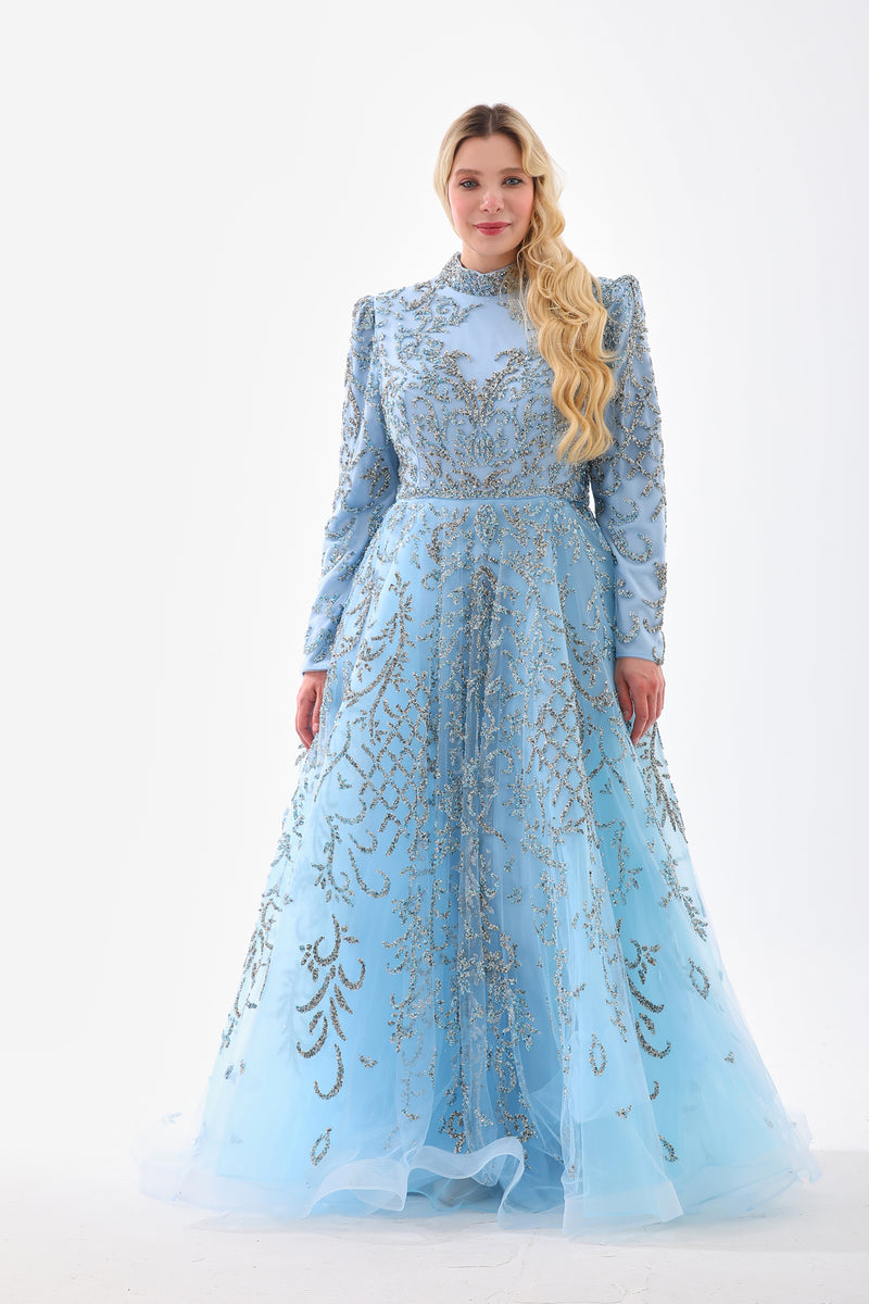 BLY Bella Plus Size Gown Baby Blue