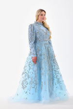 BLY Bella Plus Size Gown Baby Blue