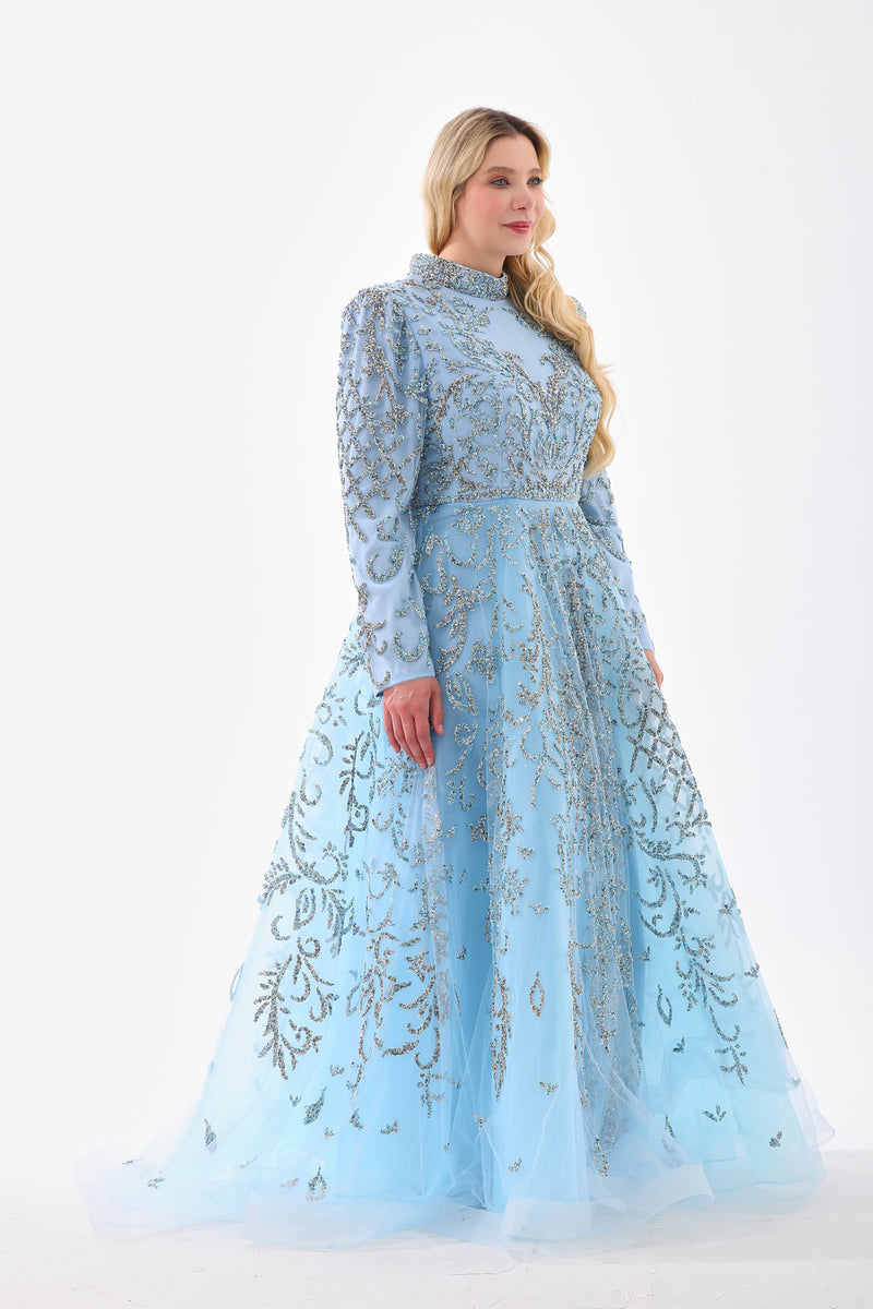 BLY Bella Plus Size Gown Baby Blue