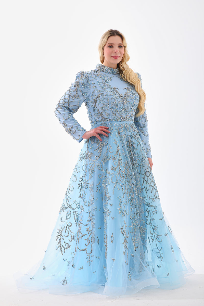BLY Bella Plus Size Gown Baby Blue