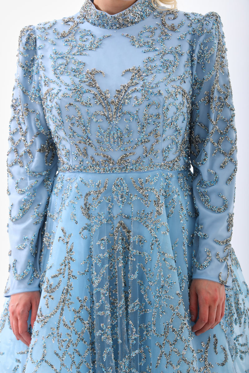 BLY Bella Plus Size Gown Baby Blue
