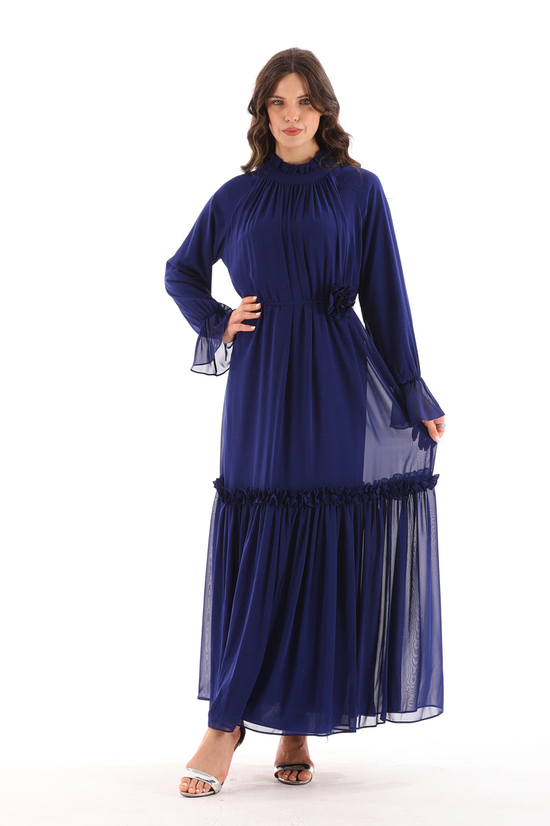 PN Rose Detailed Dress Navy Blue