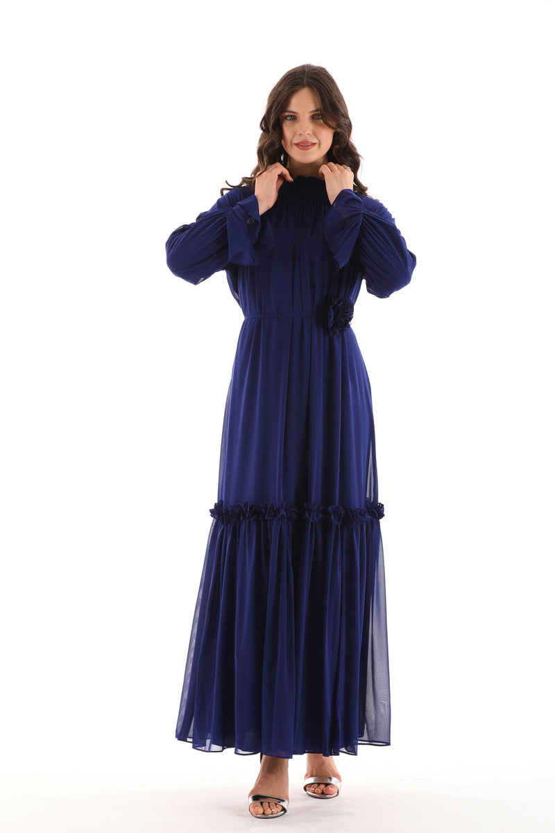 PN Rose Detailed Dress Navy Blue