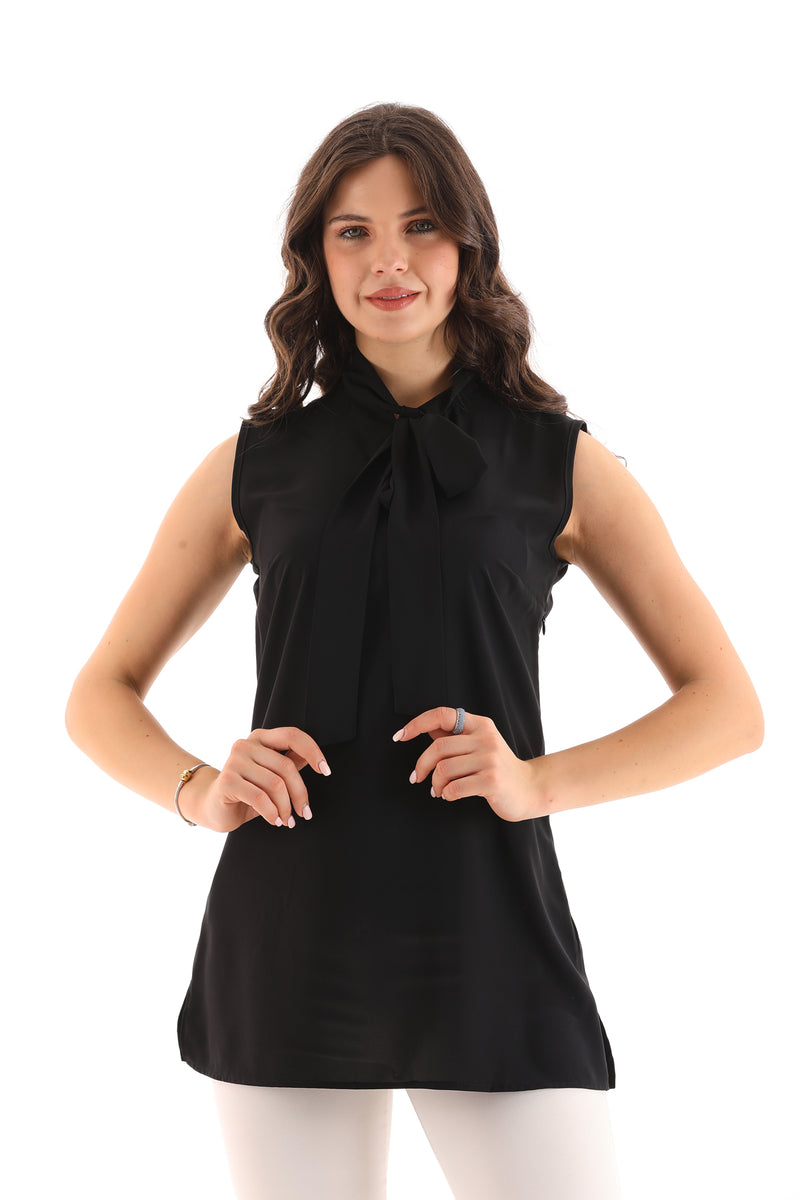 PM Sleeveless Blouse Black