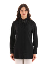PM Collar Beaded Shirt Black