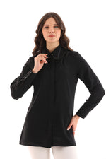 PM Collar Beaded Shirt Black