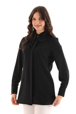 PM Collar Beaded Shirt Black