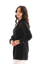 PM Collar Beaded Shirt Black
