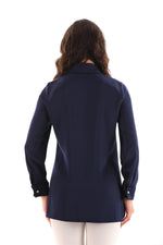 PM Rhinestone Dtld Shirt Navy Blue