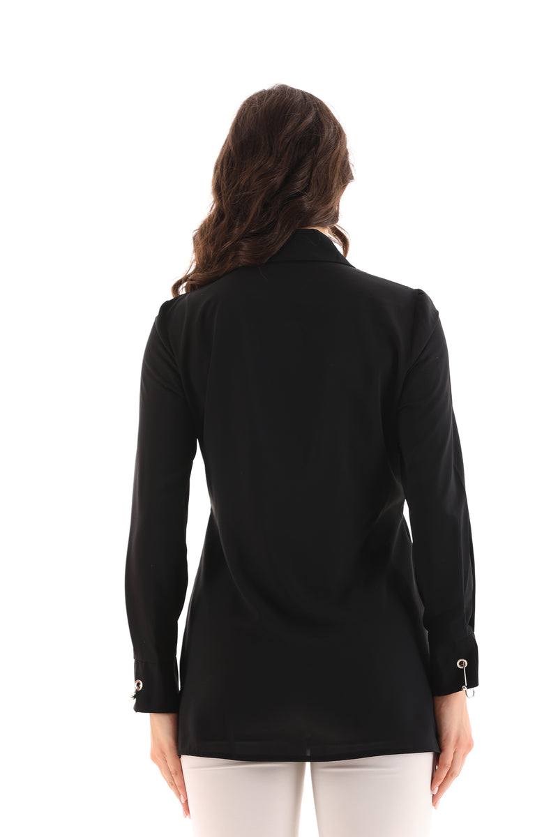 PM Embroidered Blouse Black