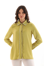 PM Embroidered Collar Blouse Pistachio Green