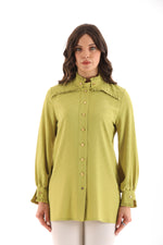 PM Frilled Detailed Shirt Pistachio Green