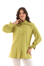 PM Frilled Detailed Shirt Pistachio Green