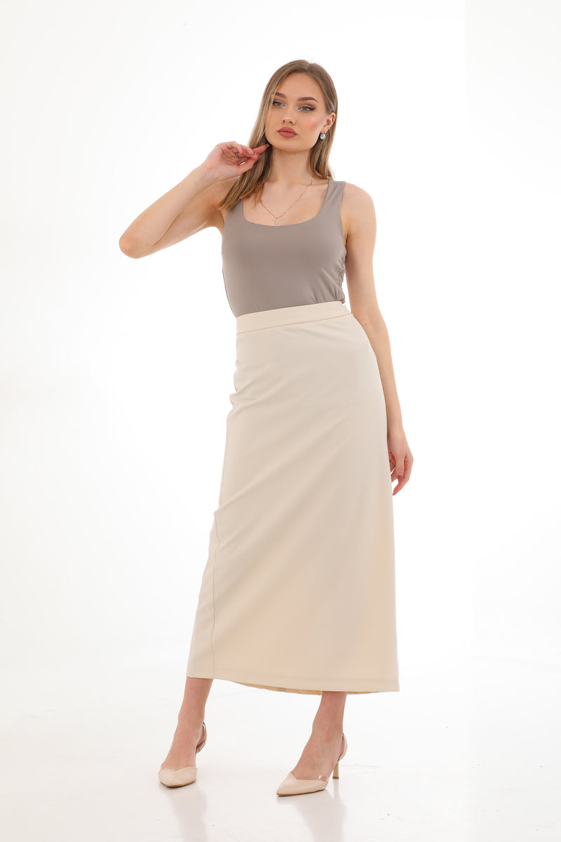 KA Pencil Skirt Light Beige Moda Natty KA Pencil Skirt Light Beige Moda Natty