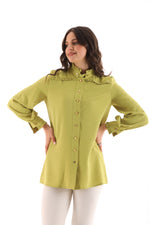 PM Frilled Detailed Shirt Pistachio Green