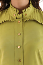 PM Frilled Detailed Shirt Pistachio Green